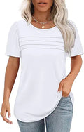OFEEFAN Womens T Shirts Short Sleeve Tops Dressy Casual Blouses Spring Summer Outfits Flowy Pleated Front Scooped NeckOFEEFAN Womens T Shirts Short Sleeve Tops Dressy Casual Blouses Spring Summer Outfits Flowy Pleated Front Scooped Neck