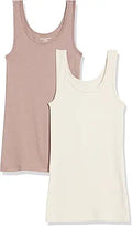 Amazon Essentials Women's Slim-Fit Ribbed Scoop Neck Tank Tops