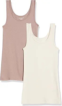 Amazon Essentials Women's Slim-Fit Ribbed Scoop Neck Tank Tops