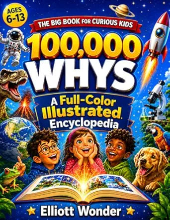 100,000 Whys for Kids: A Full-Color Visual Encyclopedia of Big Questions, Clear Answers, Science, Space, Animals, Nature, History, Inventions, and How the World Works for Ages 6–13