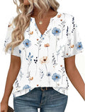 Zeagoo Women Tops Short Sleeve V Neck Tee Shirts Cute Dressy Casual Clothing Business Work Blouse