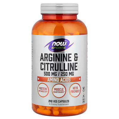 NOW Foods, Sports, Arginine & Citrulline, 240 Veg Capsules