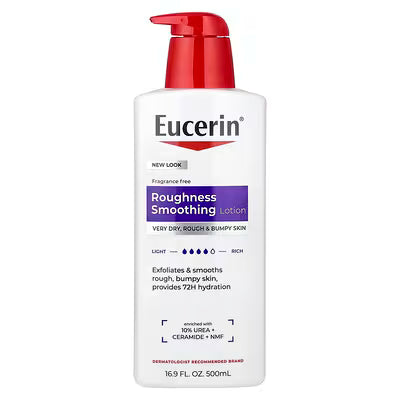 Eucerin, Roughness Soothing Lotion, Very Dry, Rough & Bumpy Skin, Fragrance Free, 16.9 fl oz (500 ml)