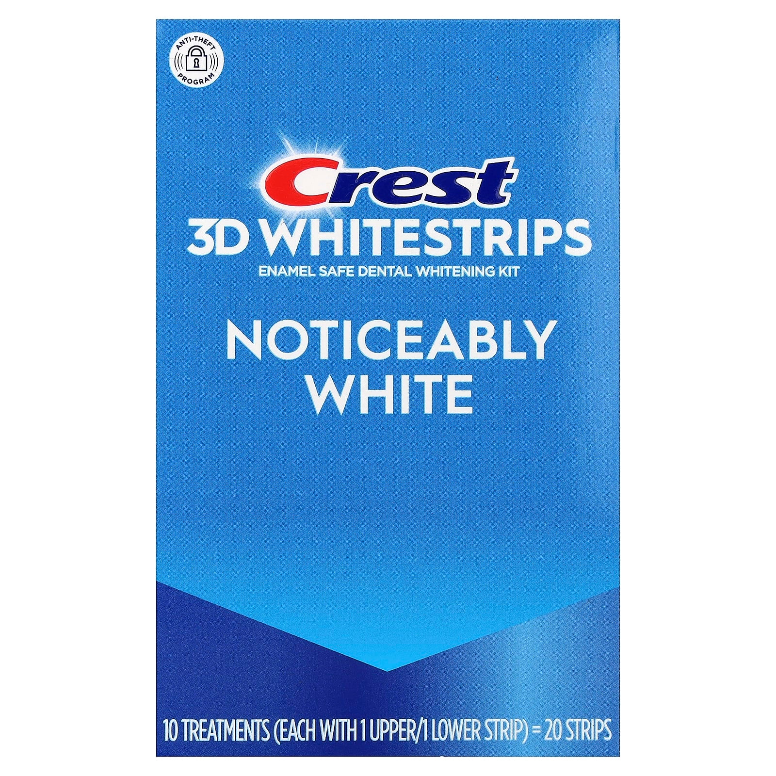 3D Whitestrips, Enamel Safe Dental Whitening Kit, Noticeably White, 20 Strips