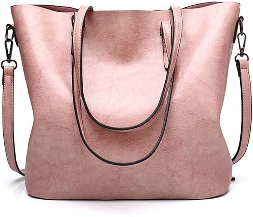 Pahajim Faux Leather Tote Bag for Women, Large Zipper Shoulder Purse | Roomy work tote with crossbody strap 3 sections A4 storage and pockets for office school travel