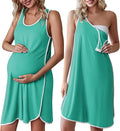 Ekouaer Labor and Delivery Gown for Hospital 3 in 1 Nursing Dress Sleeveless Maternity Snap Button Breastfeeding Nightgown
