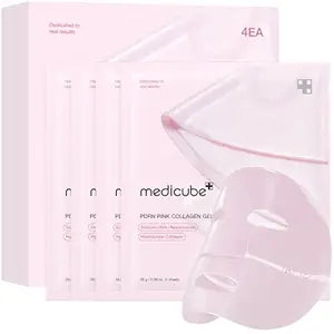 medicube Jelly Gel Mask with Salmon DNA PDRN Pink Collagen | Overnight Face Mask for Glass Glow Skin | Elasticity, Hydrating, Firming and Moisturizing | Korean Skincare, 28g x 4each
